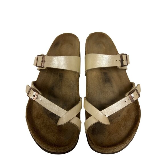 Birkenstock Women's Mayari Sandals White Leather Adjustable Outdoor EU 41 US 10 - Picture 4 of 8